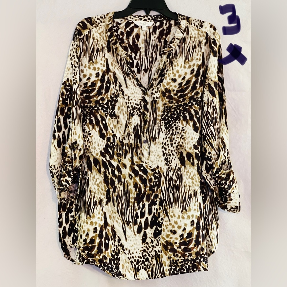LADIES 3X BLACK, BROWN & WHITE TOP